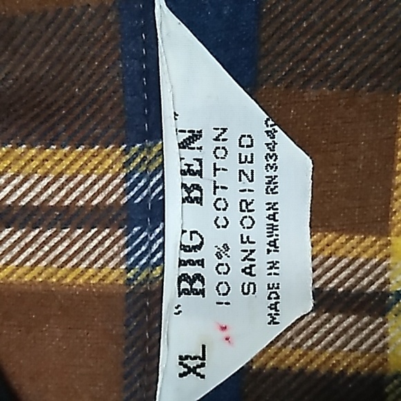 Vtg Union Made Big Ben Sanforized Plaid Long Sleeve Flannel Shirt Size XL NWT - Picture 2 of 8